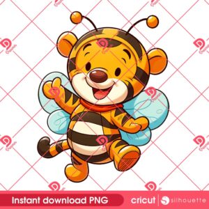 Tigger Bee Outfit PNG, Cute Tigger In Bee Costume PNG, Winnie The Pooh Characters PNG