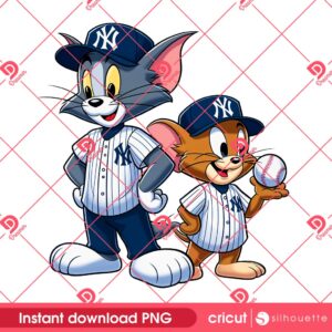 Tom and Jerry NY Yankees PNG, MLB Baseball Sport Tom And Jerry PNG