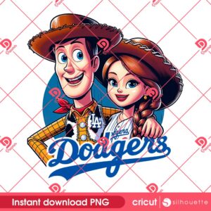 Woody And Jessie LA Dodgers PNG, Toy Story Characters Los Angeles Dodgers Baseball PNG