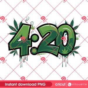 420 Weed PNG Design, Stoner Cannabis Design PNG, Marijuana Leaf Digital Art PNG