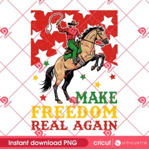 Afro Cowboy Juneteenth Realize Freedom Again PNG, Junteenth PNG