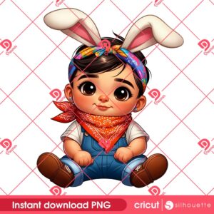 Baby Chicano Bunny Easter PNG, Happy Easter Day Chicano Baby Boy PNG