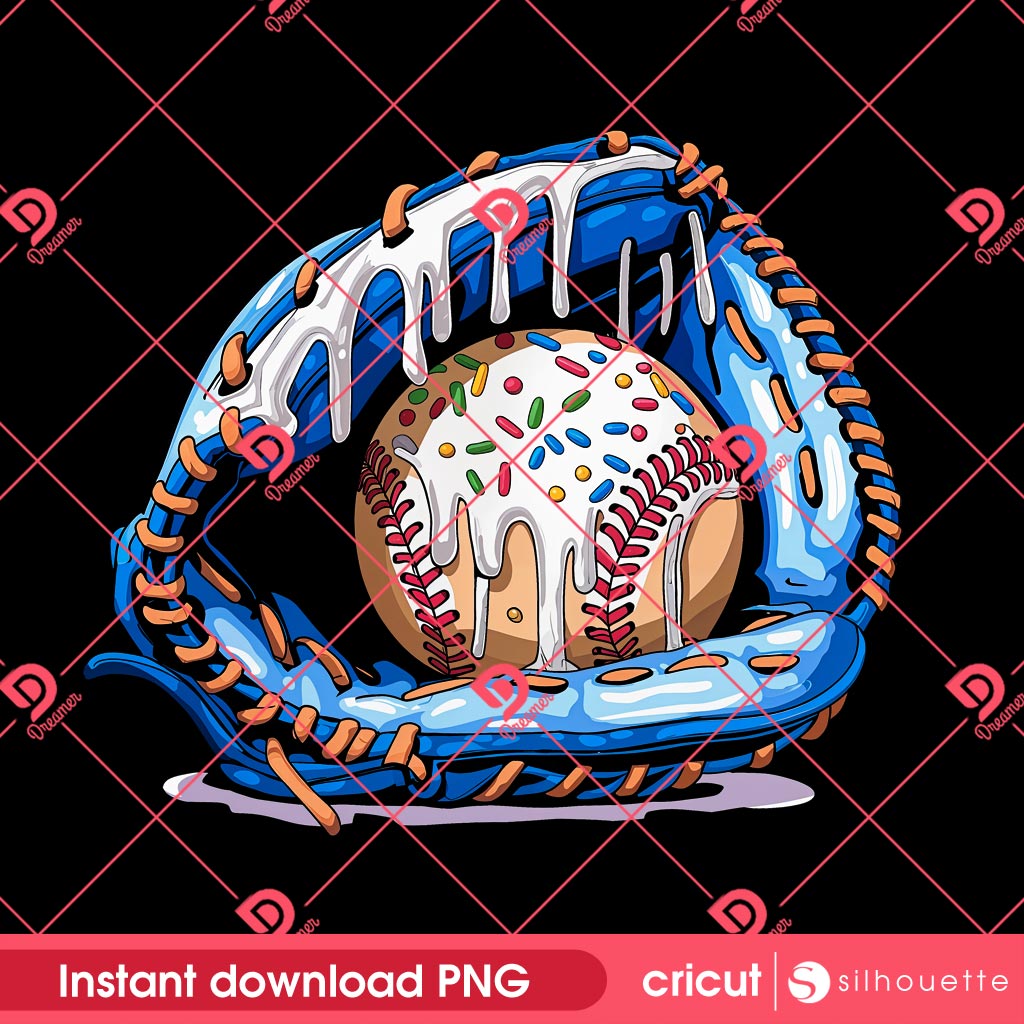 Baseball Drip Ice Cream Design PNG, Sprinkles Baseball Glove PNG Design 1 Baseball Drip Ice Cream Design PNG, Sprinkles Baseball Glove PNG Design
