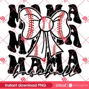 Baseball Mom Coquette Bow PNG, Mothers Day PNG, Sport Baseball Mama PNG