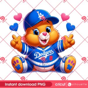 Care Bear LA Dodgers PNG, Care Bear MLB Baseball Los Angeles Dodgers PNG