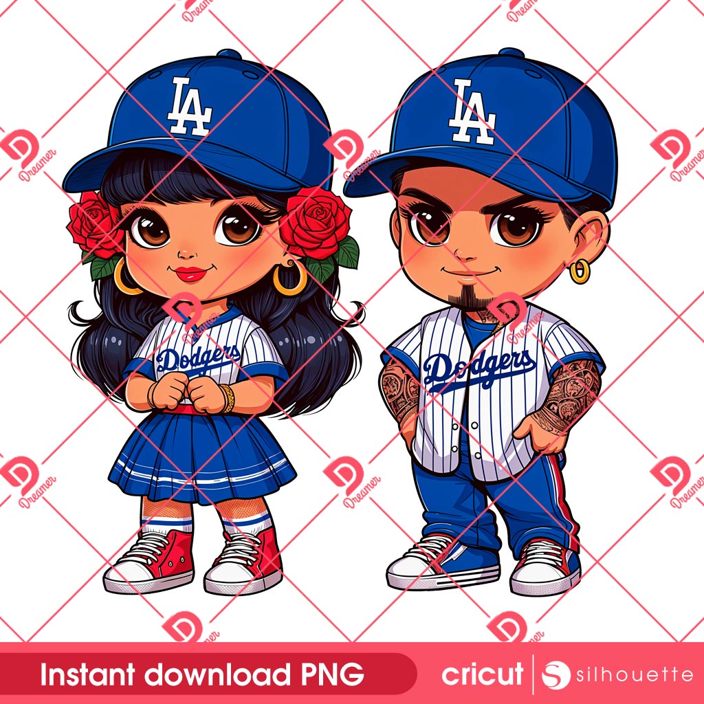 Chicano LA Dodgers PNG, Cute Boy And Girl Baseball Dodgers PNG 1 Chicano LA Dodgers PNG, Cute Boy And Girl Baseball Dodgers PNG