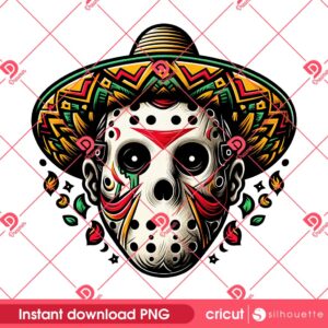 Cinco De Mayo Jason Voorhees Mask PNG, Horror Killer Cinco De Mayo PNG