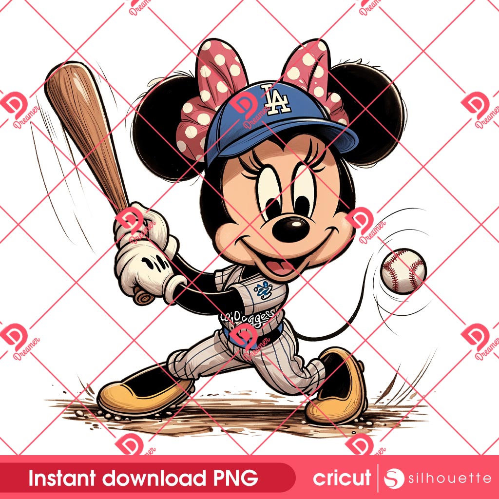 Cute Minnie Mouse Dodgers Player PNG, Disney Mouse Friends Baseball PNG 1 Cute Minnie Mouse Dodgers Player PNG, Disney Mouse Friends Baseball PNG