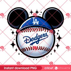Disney LA Dodgers PNG, Baseball Dodgers Disney Mouse Head PNG, MLB Los Angeles Baseball Cartoon PNG