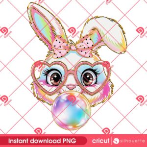 Easter Bunny Blows Bubbles PNG, Happy Easter Day Bunny PNG