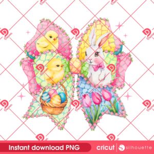Easter Coquette Bow 2025 PNG, Happy Easter Day PNG, Bunny Easter PNG