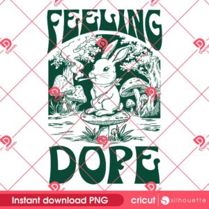 Feeling Dope Bunny 420 PNG, Vintage 420 Weed Cannabis Rabbit PNG