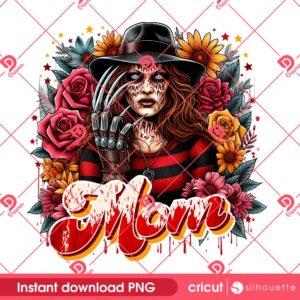 Freddy Krueger Mama PNG, Horror Killer Freddy Mom PNG, Horror Killers Mothers Day PNG