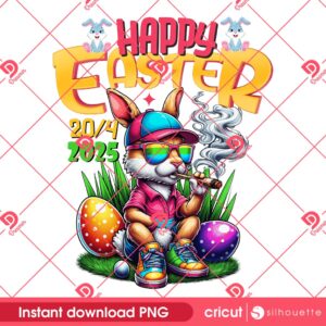 Funny Easter 420 PNG Design, Weed Easter Bunny 2025 PNG, Stoner Holiday PNG Design