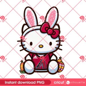 Hello Kitty Bunny Easter Arizona Diamondbacks PNG, Hello Kitty MLB Baseball Arizona Diamondbacks PNG