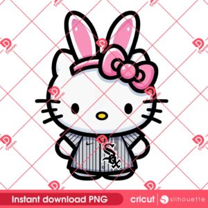 Hello Kitty Bunny Easter Chicago White Sox PNG, Hello Kitty MLB Baseball Chicago White Sox PNG