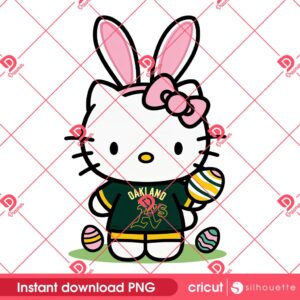Hello Kitty Bunny Easter Oakland Athletics PNG, Hello Kitty MLB Baseball Oakland Athletics PNG