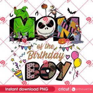Jack Skellington Mom Birthday Boy PNG, Nightmare Before Christmas Mama Birthday PNG