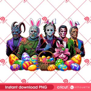 Killers Easter 2025 PNG, Horror Friends Easter PNG