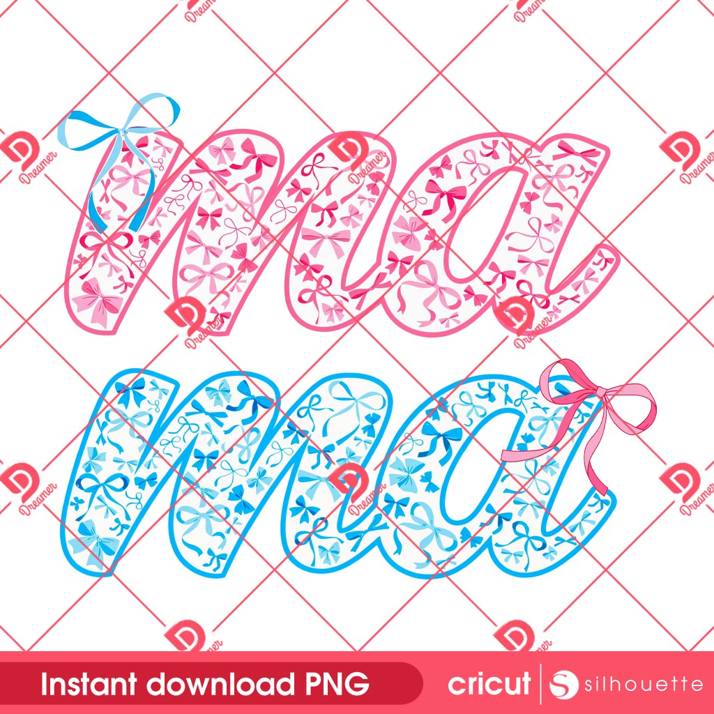 Mama Coquette Bow PNG, Pink And Blue Mama Coquette PNG, Mothers Day PNG 1 Mama Coquette Bow PNG, Pink And Blue Mama Coquette PNG, Mothers Day PNG