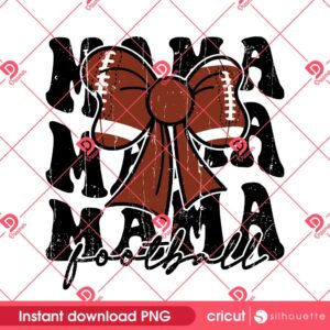 Mama Football Coquette Bow PNG, Football Sport Mom PNG, Happy Mothers Day PNG