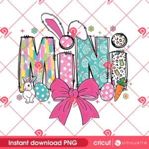 Mini Easter Day PNG, Coquette Mini Bunny Easter PNG