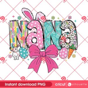 Nana Easter Day PNG, Coquette Nana Bunny Easter PNG