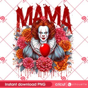 Pennywise Mama PNG, Horror Killer Mom PNG, Horror Mothers Day PNG