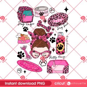 Pink Messy Bun Mama PNG, Mothers Day PNG