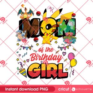 Pokemon Mom Birthday Girl PNG, Pikachu Mom Of The Birthday Girl PNG