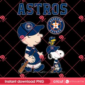Snoopy And Charlie Brown Astros MLB PNG, Peanuts Houston Astros Baseball PNG