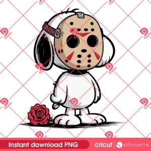 Snoopy Jason Voorhees PNG, Peanuts Cartoon Horror Characters PNG