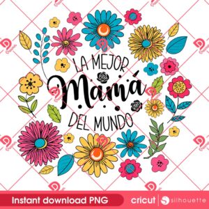 Spanish Mothers Day PNG, Retro Madre PNG, Floral Mama PNG