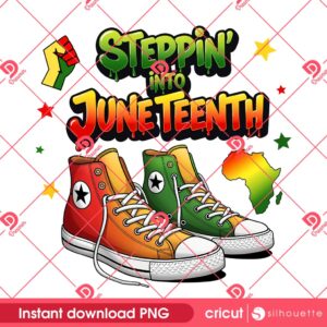 Step Into Juneteenth Black Pride African Sneakers PNG