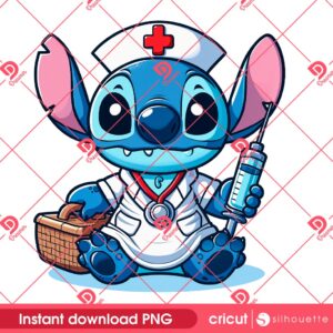 Stitch Nurse PNG, Disney Character In Hospital PNG