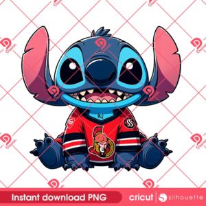 Stitch Ottawa Senators NHL Sport PNG, Stitch Hockey Ottawa Senators Team PNG, Disney Stitch Hockey Sport PNG