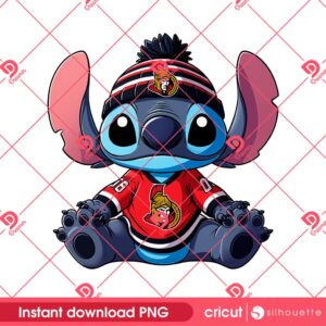 Stitch Ottawa Senators PNG, Stitch Hockey Sport Ottawa Senators PNG, Disney Stitch NHL Sport PNG