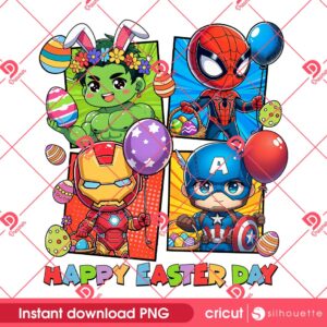 Superhero Happy Easter PNG, Baby Superhero Easter Day PNG