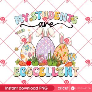 Teacher Bunny Easter PNG, My Students Are Eggcellent Teacher Easter PNG