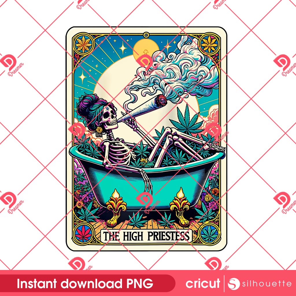 The High Priestess Tarot Card PNG, Funny 420 Cannabis PNG, Witchy Skeleton Weed Pot Smoker PNG 1 The High Priestess Tarot Card PNG, Funny 420 Cannabis PNG, Witchy Skeleton Weed Pot Smoker PNG