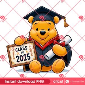 Winnie The Pooh Class Of 2025 PNG, Graduation 2025 Winnie The Pooh PNG