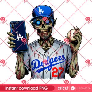 Zombie Fan Los Angeles Dodgers PNG, Zombie Dodgers Baseball PNG