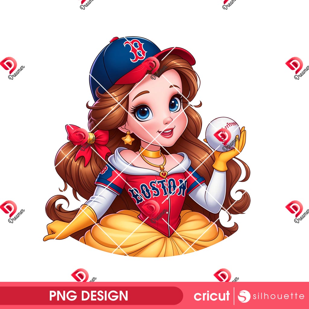 Belle Princess Boston Red Sox PNG, Disney Princess Baseball PNG 1 Belle Princess Boston Red Sox PNG, Disney Princess Baseball PNG