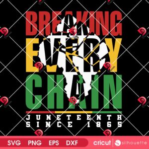 Breaking Every Chains SVG PNG, Black Freedom SVG PNG, Junteenth 1865 SVG PNG