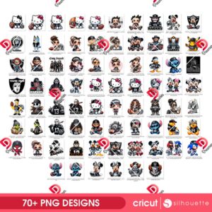 Bundle Raiders Design SVG PNG, Las Vegas Raiders Football Sport Characters Bundle PNG