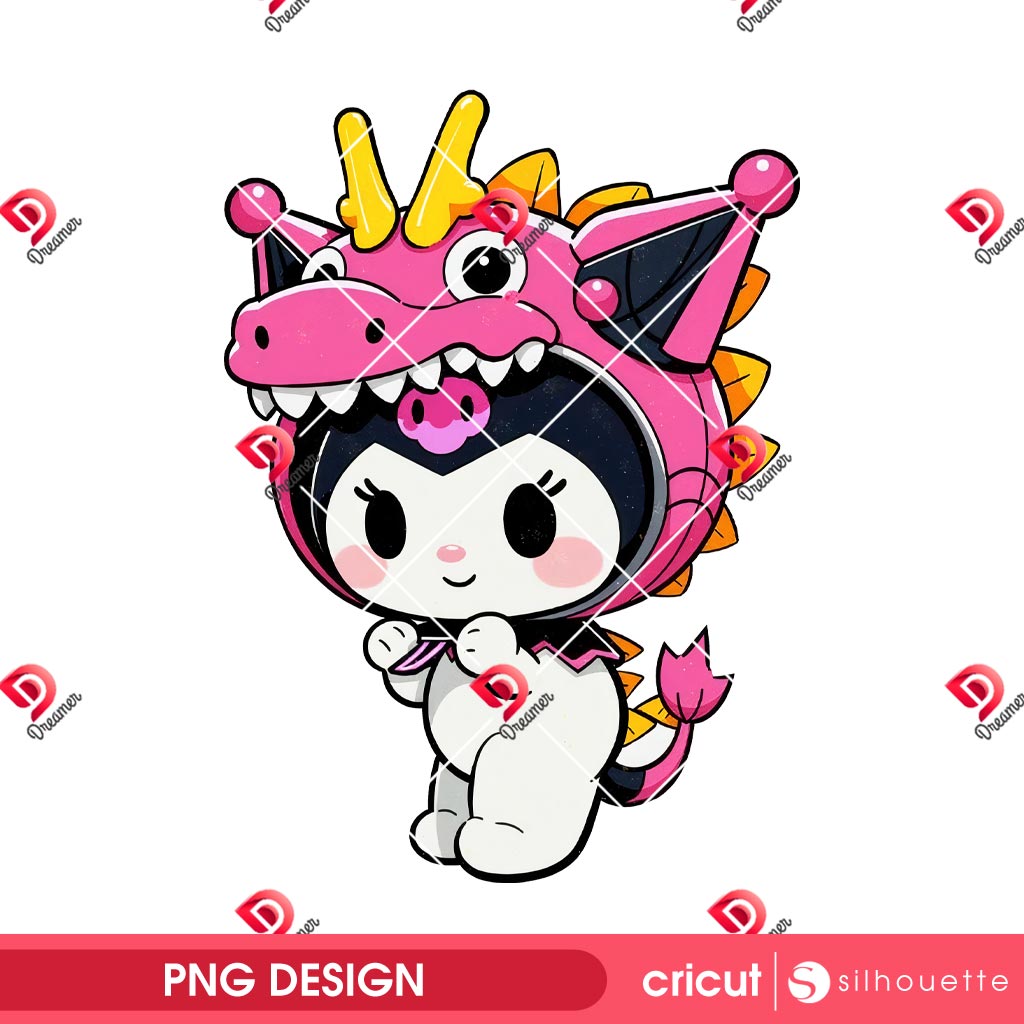 Cute Dragon Kuromi PNG, Kuromi Wearing A Dragon Outfit PNG 2 Cute Dragon Kuromi PNG, Kuromi Wearing A Dragon Outfit PNG