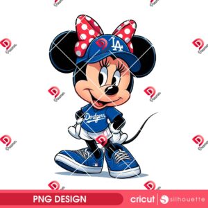 Disney Minnie Mouse LA Dodgers PNG, Minnie Baseball Player PNG, Disney Mouse Friends Sport MLB PNG