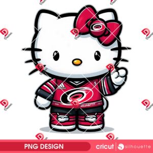 Hello Kitty Carolina Hurricanes PNG, NHL Sport Hello Kitty Hockey Carolina Hurricanes PNG