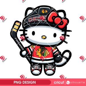 Hello Kitty Chicago Blackhawks PNG, NHL Sport Hello Kitty Hockey Chicago Blackhawks PNG