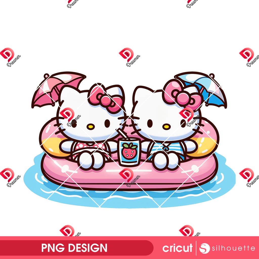Hello Kitty Summer PNG Design, Cartoon Couple Hello Kitty Summer 2025 PNG 2 Hello Kitty Summer PNG Design, Cartoon Couple Hello Kitty Summer 2025 PNG
